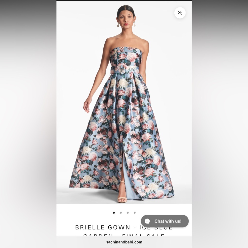 Sachin and Babi Brielle Gown - Ice Blue Garden